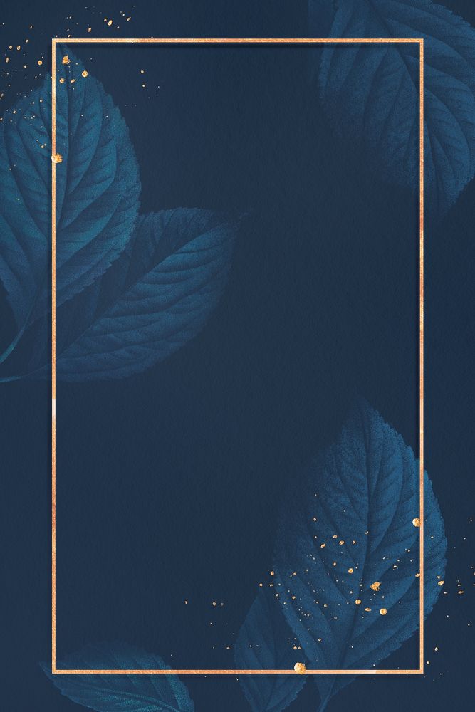 Metallic frame with leaves on blue background social template vector illustration