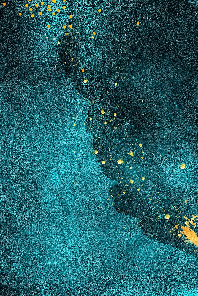 Gold splatter on dark blue texture background illustration