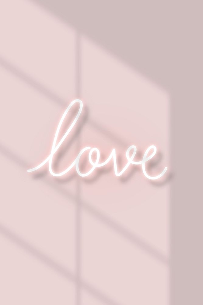 Love neon text with natural light vector