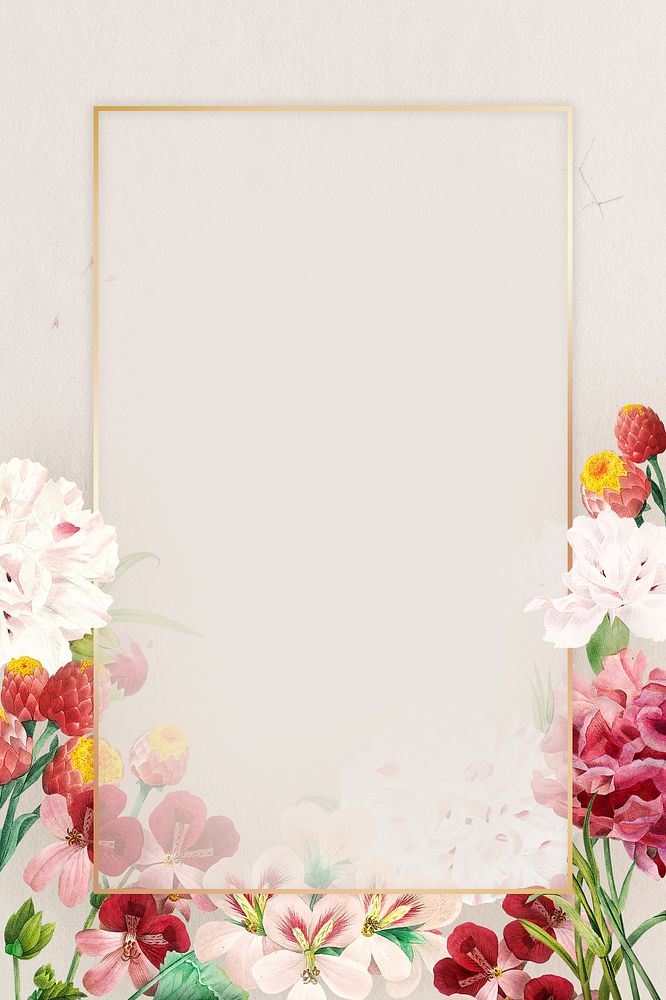 Colorful rectangle floral frame mockup