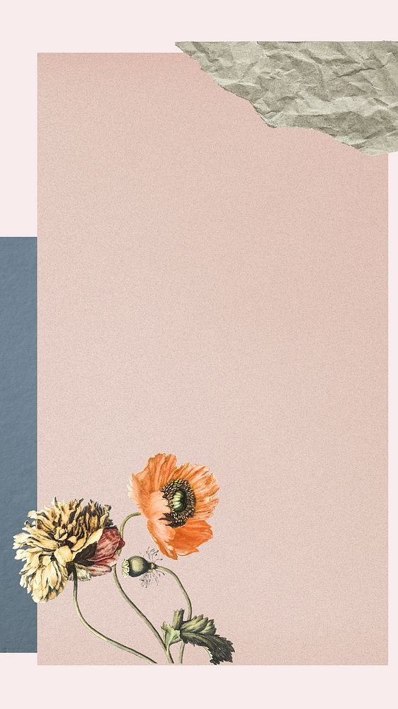 Aesthetic pink iPhone wallpaper, with flowers