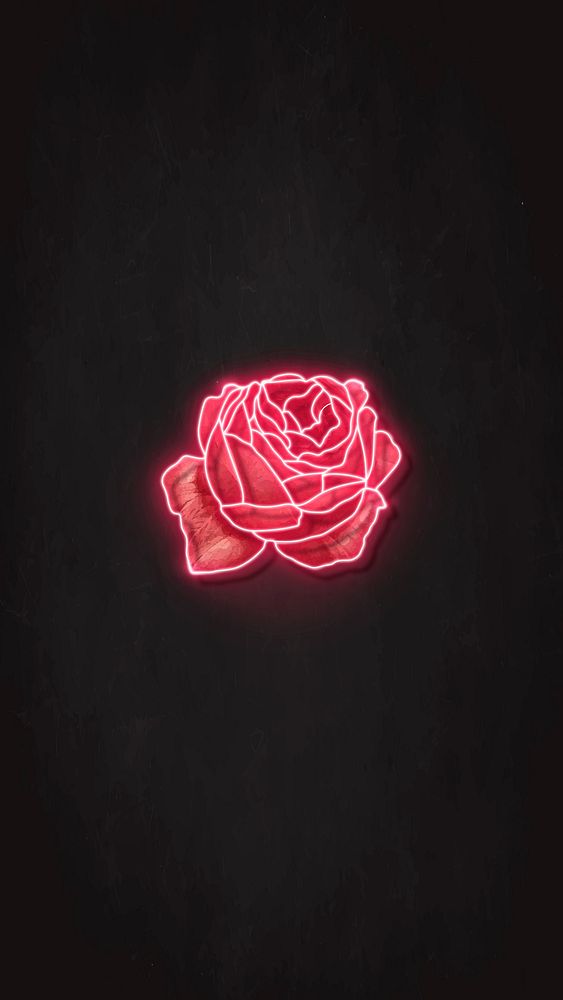 Red neon rose mobile phone | Premium Vector - rawpixel