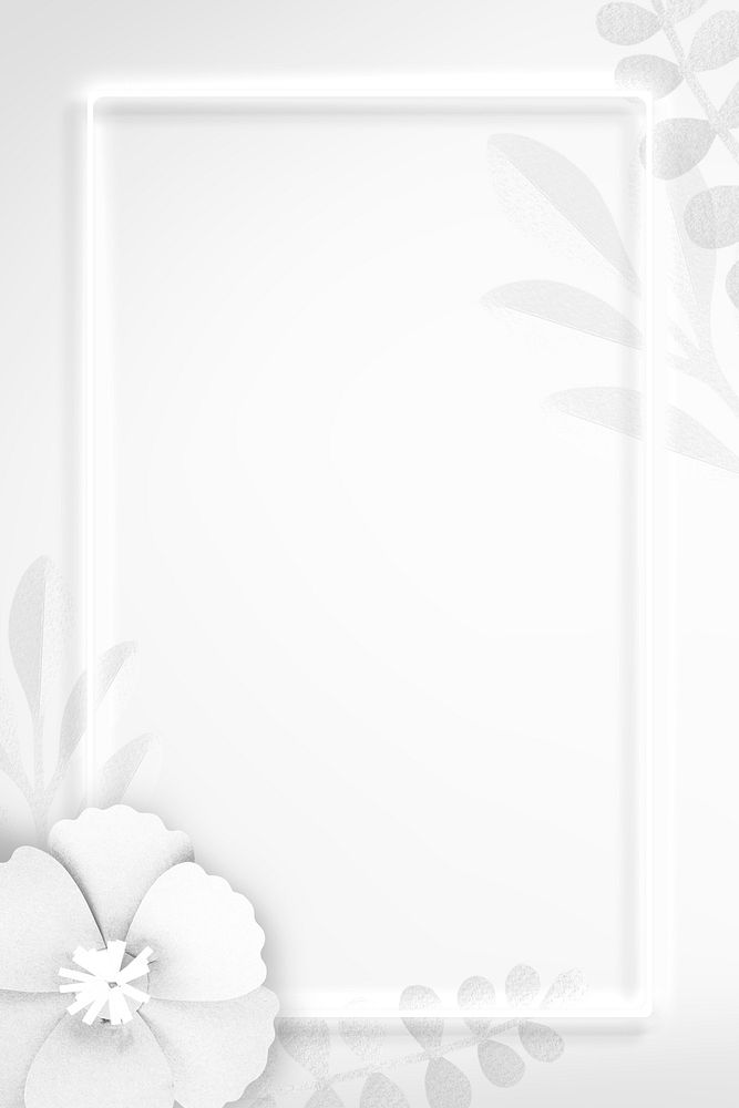 White floral decorated frame mockup
