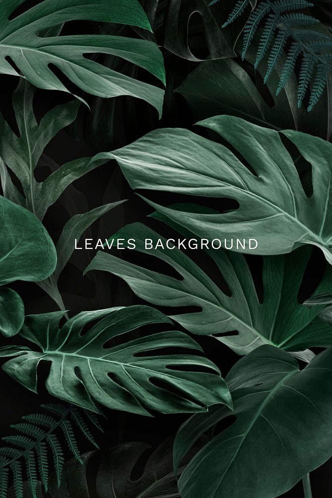 Natural green leaves background template vector