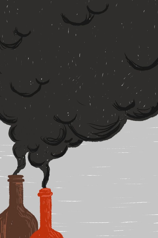 Industrial chimneys producing smoke background illustration