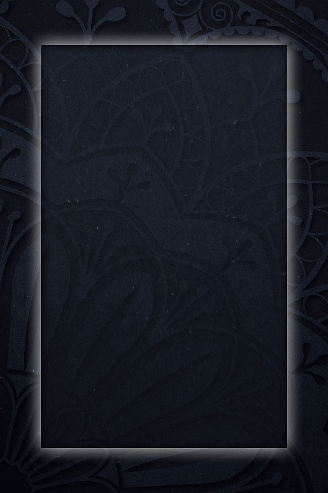 Black rectangle Ramadan arabesque patterned frame