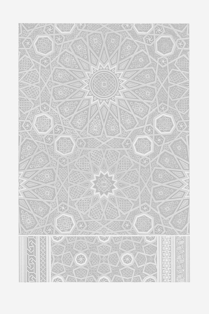 Gray Arabian pattern vintage illustration, remix from original artwork