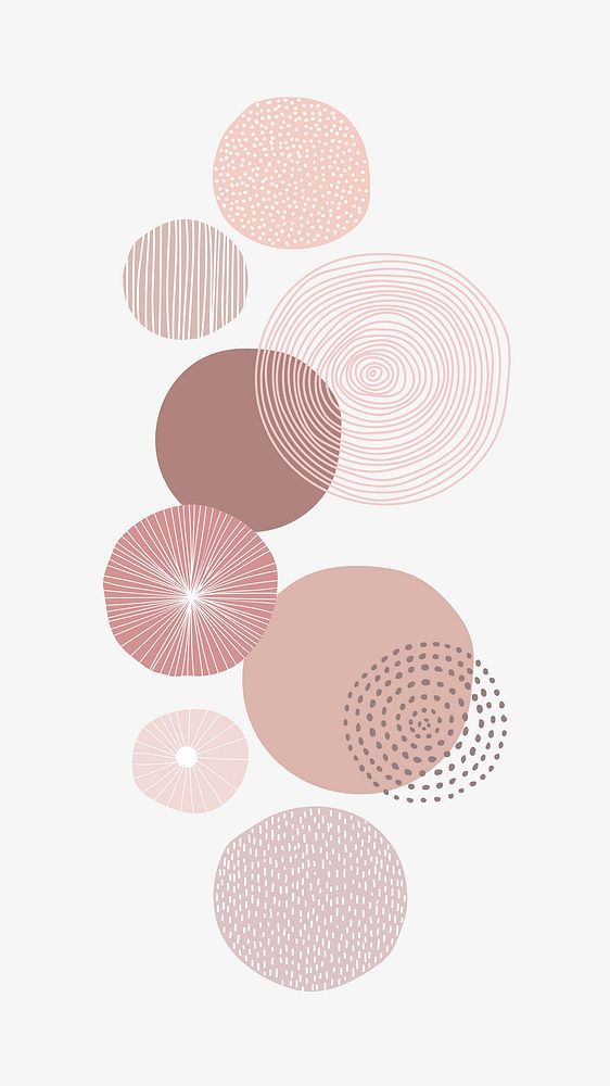 Pastel pink round patterned background vector