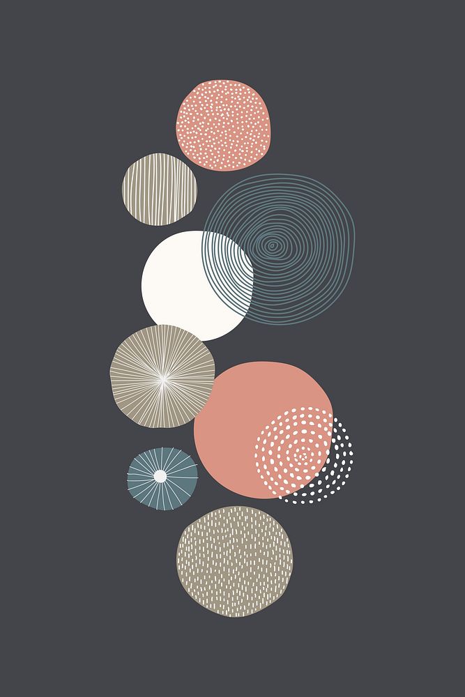 Round patterned wall art vector