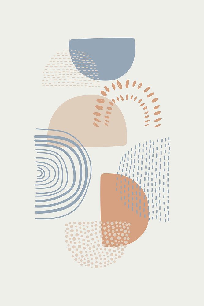 Semicircle patterned doodle wall art print and poster vector