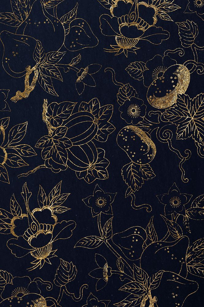 Glittery golden floral patterned background design