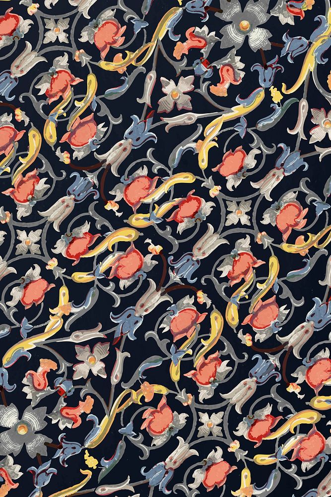 Colorful floral patterned background design vector 