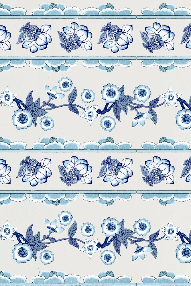 Navy blue floral patterned background design element vector