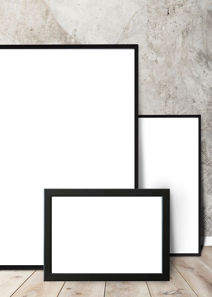 Black frame against a textured wall