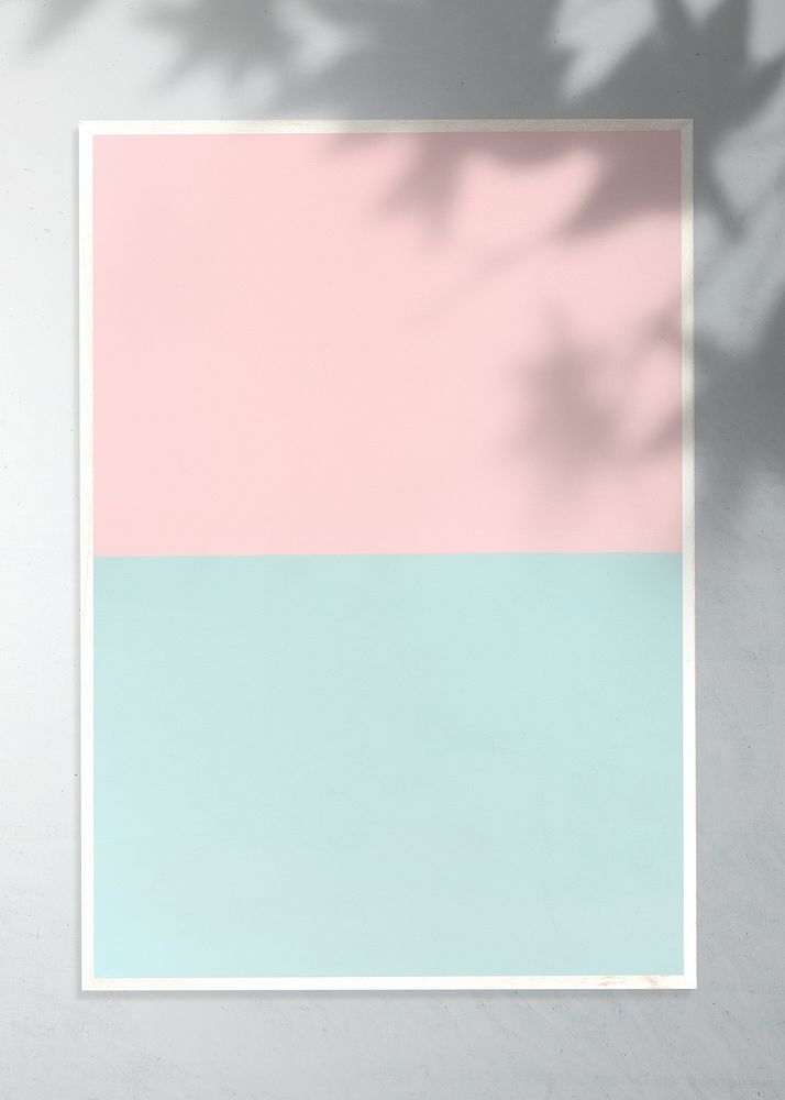 Pink and blue frame mockup against a gray wall