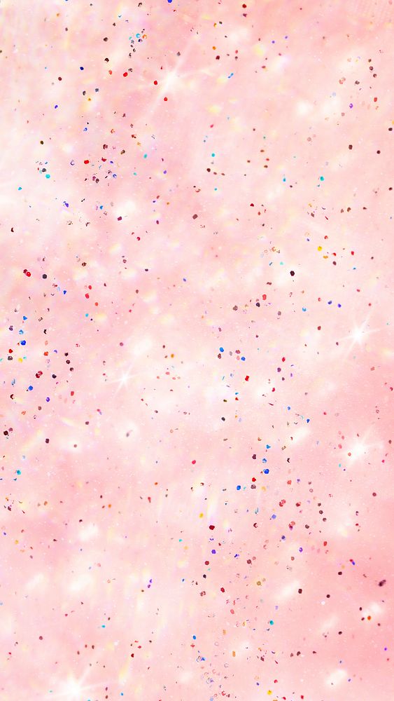 Soft pink sparkles confetti background mobile phone wallpaper