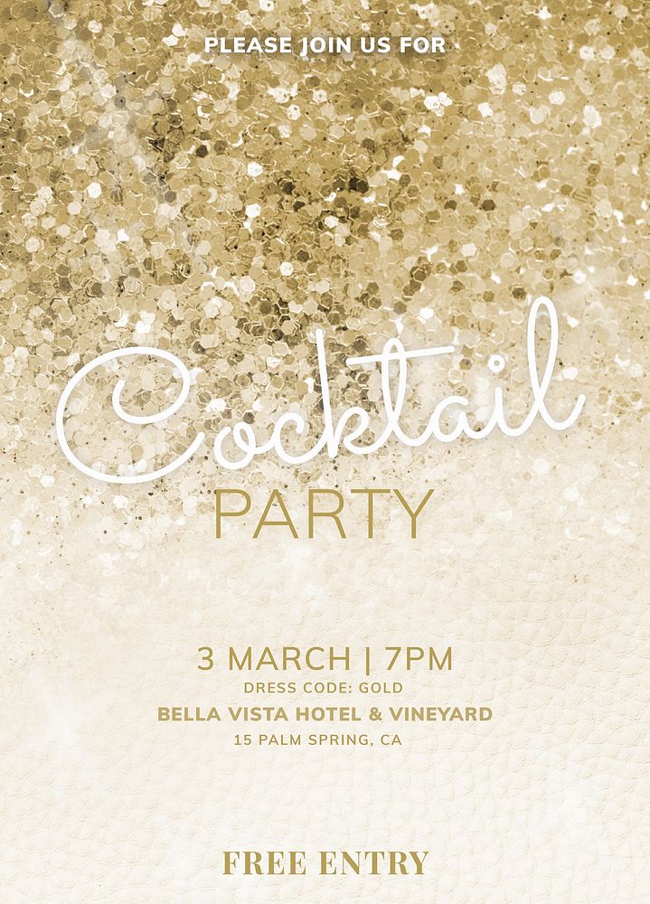 Cocktail party invitation card psd template