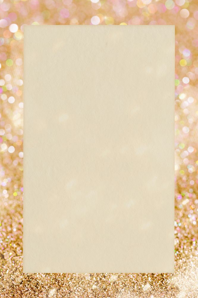 Glittery gold rectangle frame mockup