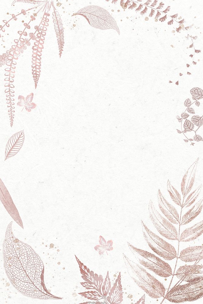Fern leaves frame on an off white background design resource 
