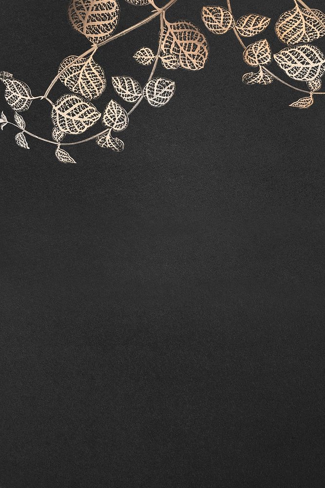 Japanese honeysuckle frame on a black background design resource 