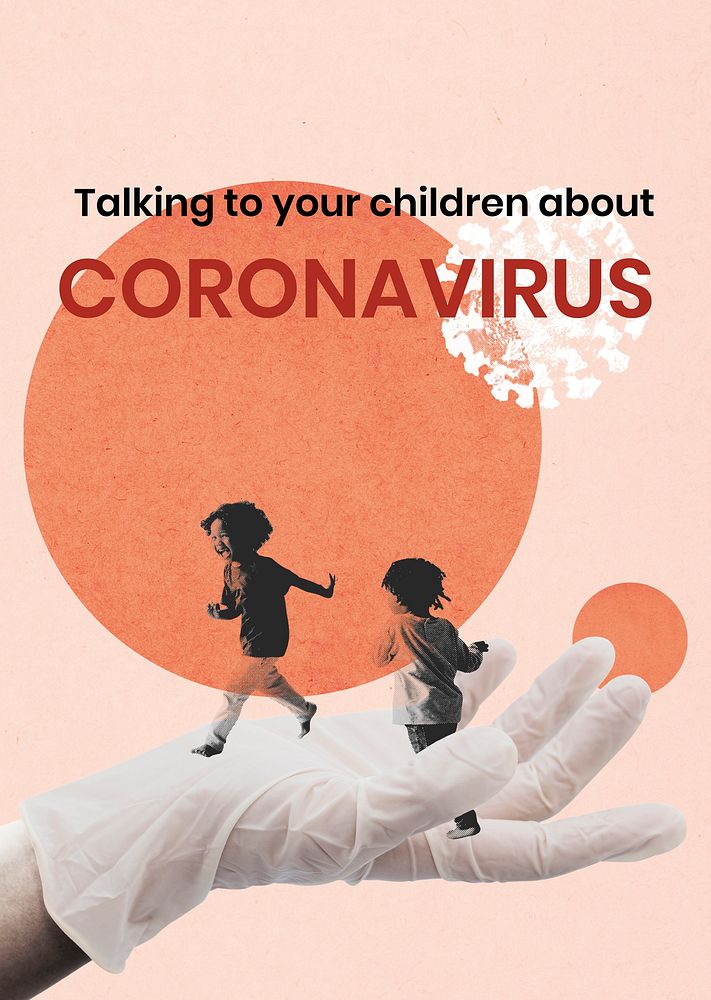 Kids running safely during coronavirus pandemic background vector