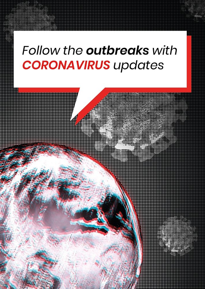 Follow the outbreaks with coronavirus updates social template illustration