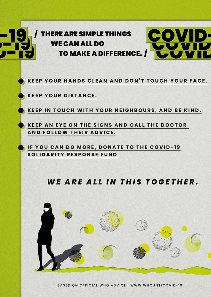 COVID-19 prevention guide psd mockup poster 