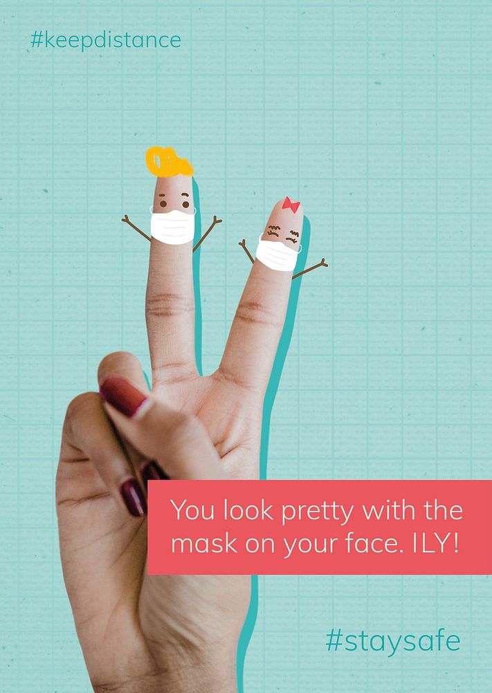 You look pretty with the mask on your face social template mockup