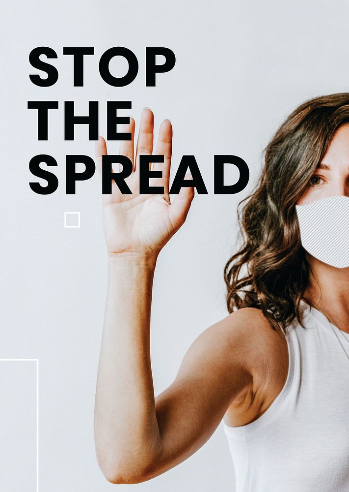 Stop the spread of coronavirus template mockup