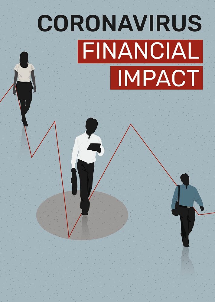 Coronavirus financial impact social template illustration