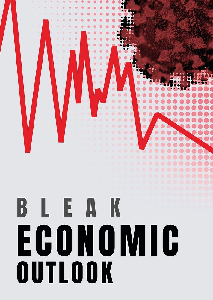 Bleak economic outlook social banner template illustration