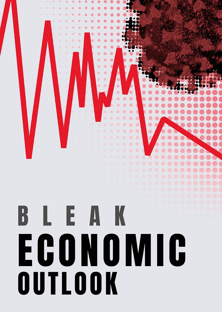 Bleak economic outlook social banner template vector
