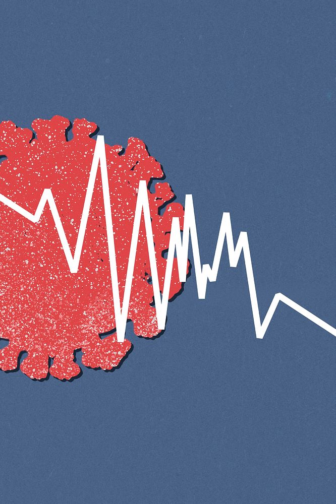 Economic downturn due to the coronavirus background illustration