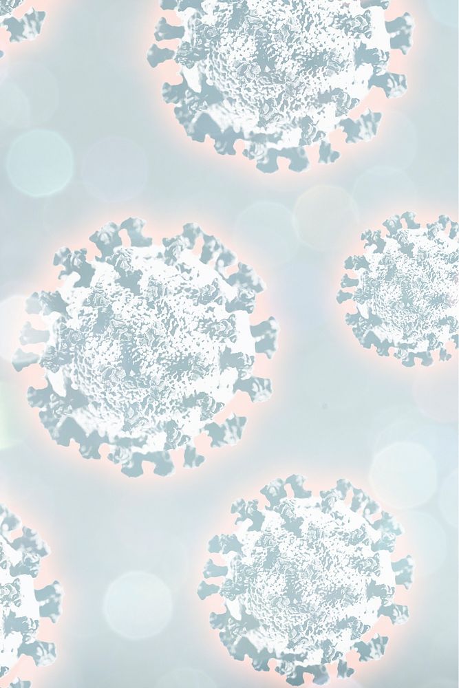 Coronavirus under a microscope on a gray background illustration
