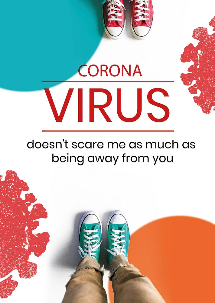 Coronavirus doesn't scare me as much as being away from you social banner template mockup