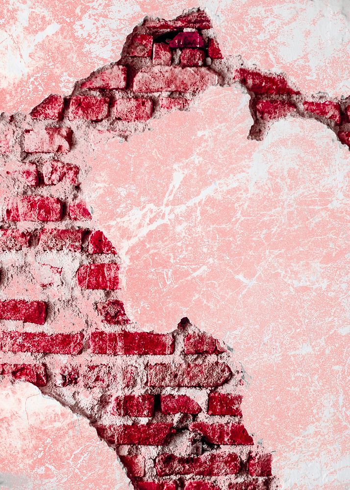 Pink cracked concrete wall background