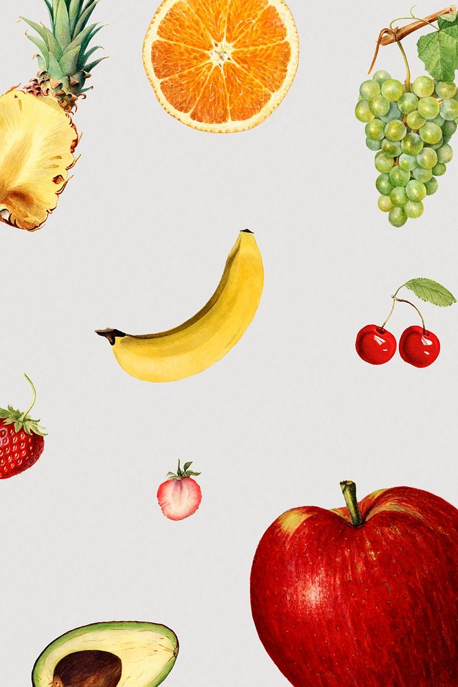 Mixed fruit patterned background