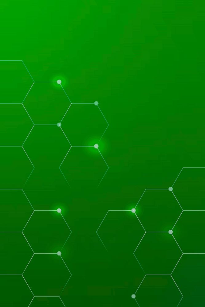 Hexagon pattern on a green background vector