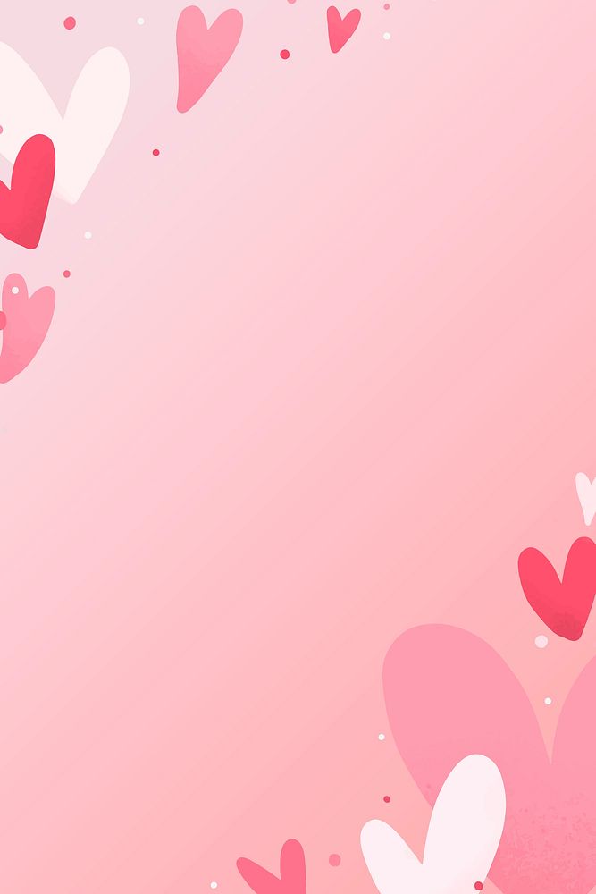 Heart patterned frame on a pink background