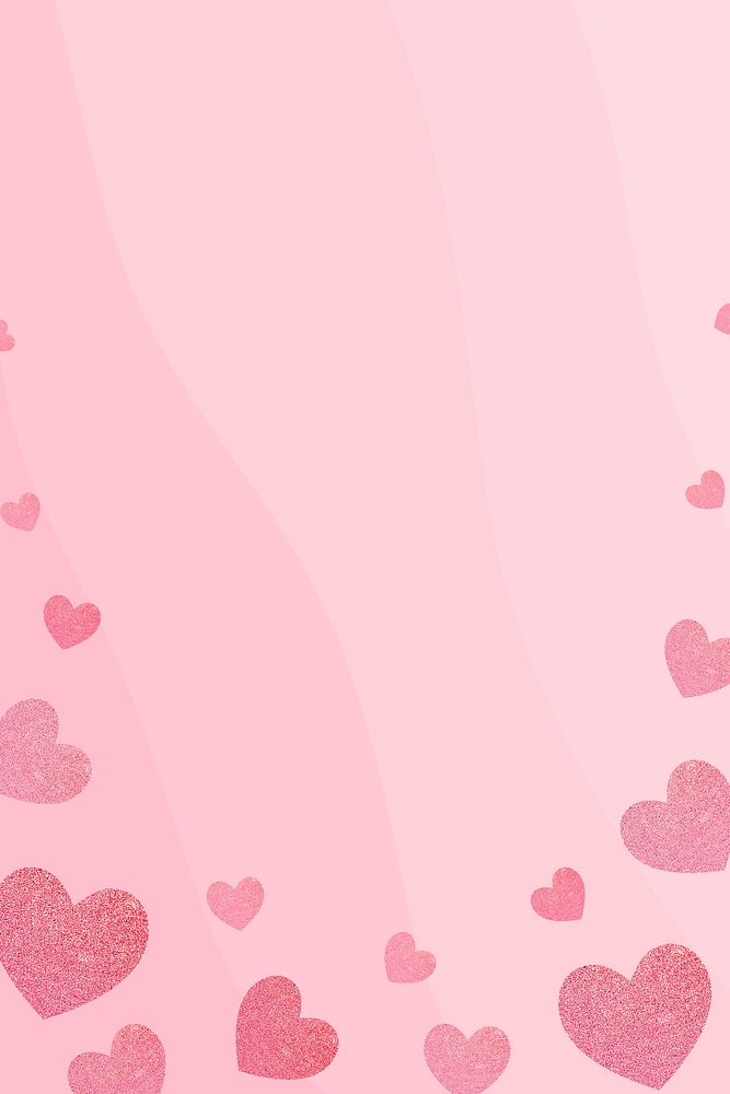 Heart patterned frame on a pink background