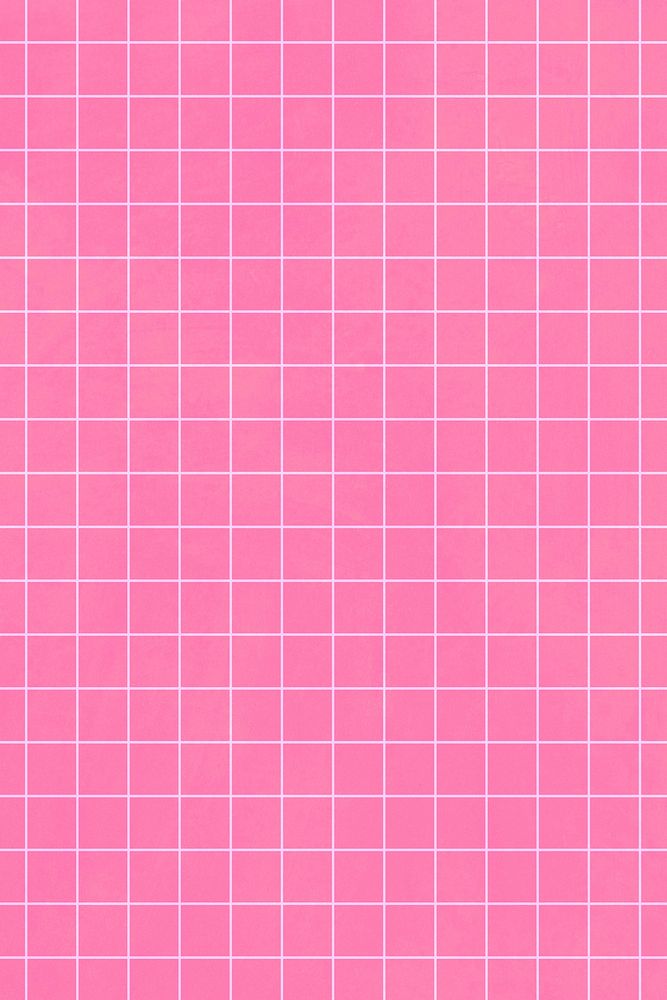 White grid pattern on a bubblegum pink background