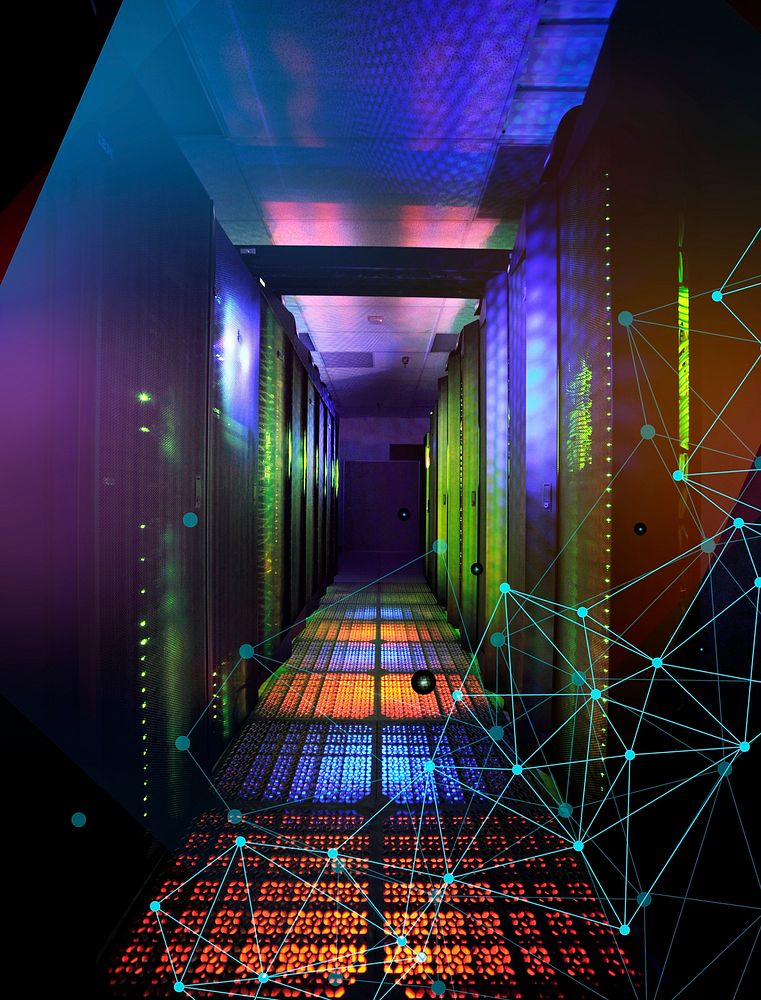 Supercomputer data center storage room