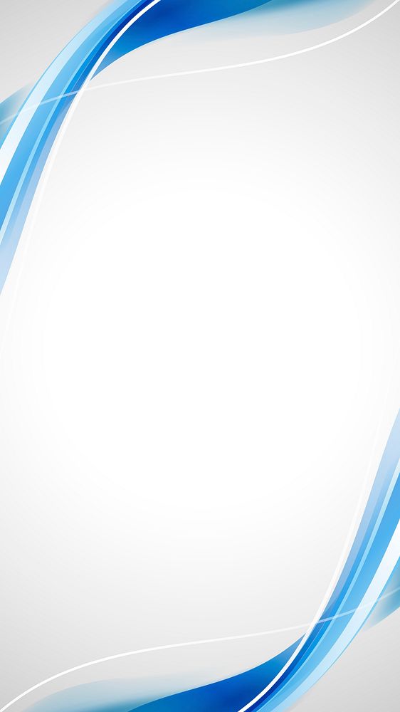 Minimal white mobile wallpaper, blue business frame background design