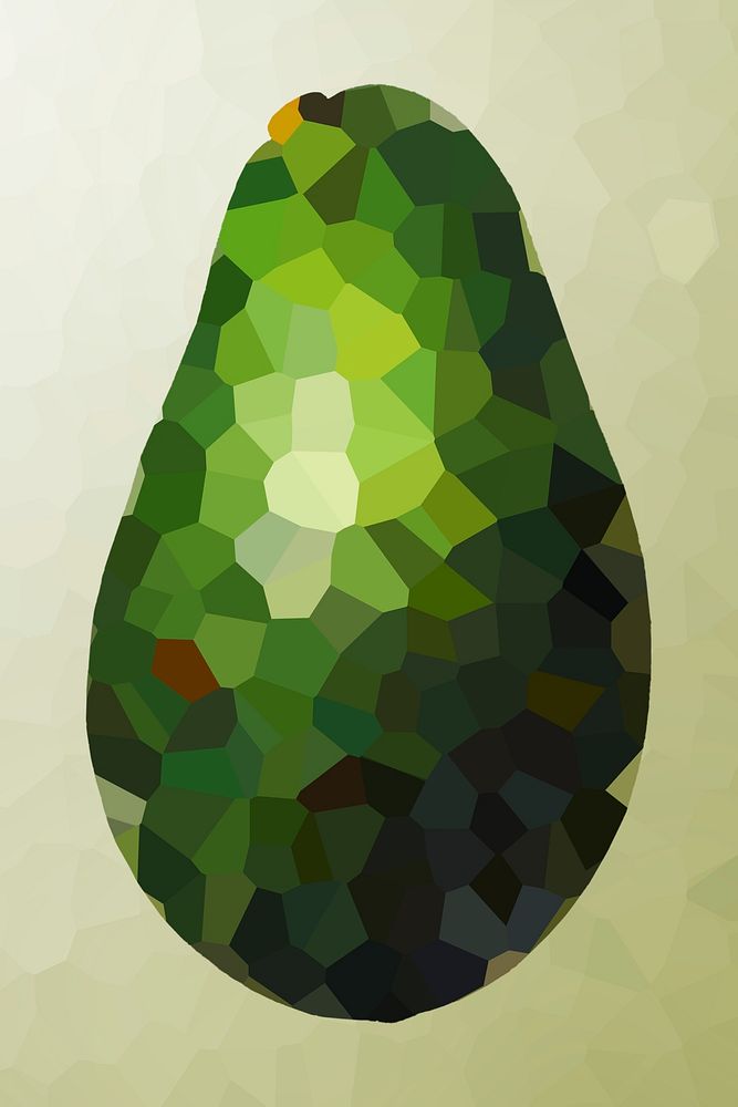 Avocado crystallized style illustration