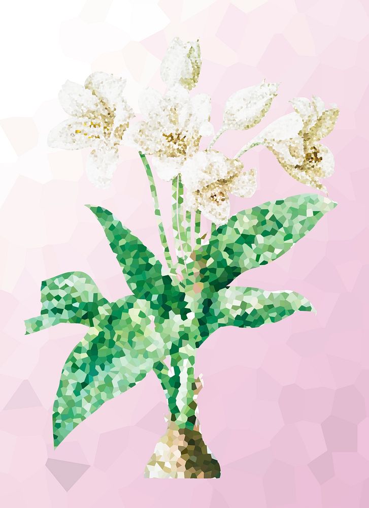 Crystallized african lily flower illustration