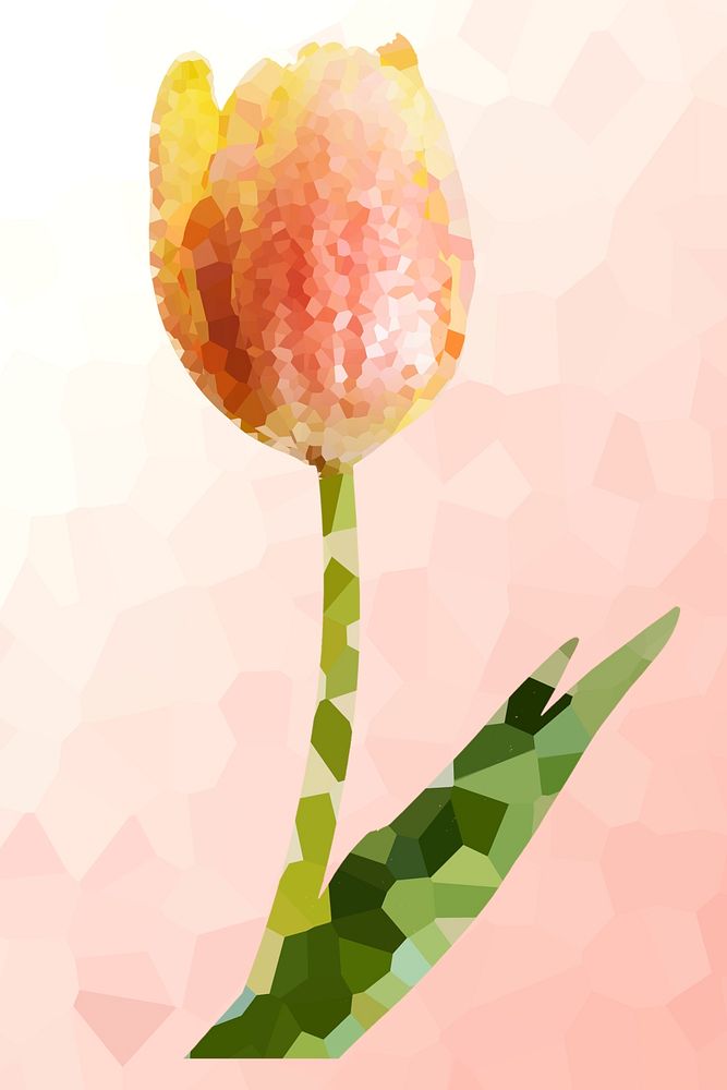 Crystallized tulip flower design resource 