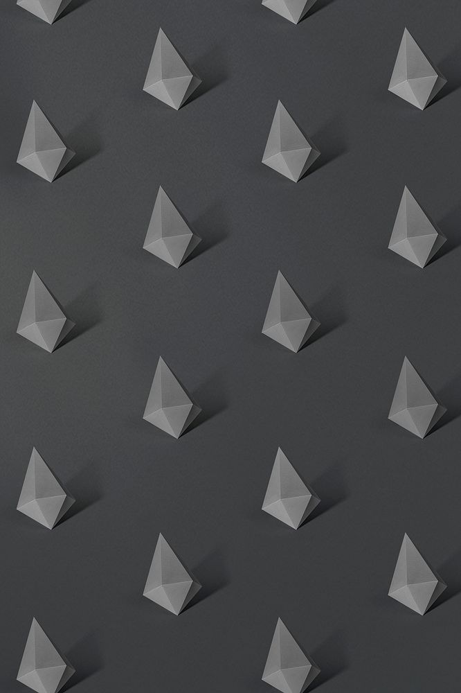 3D gray asymmetric hexagonal bipyramid patterned background