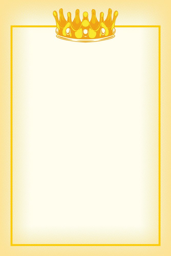 Golden crown rectangle frame design resource