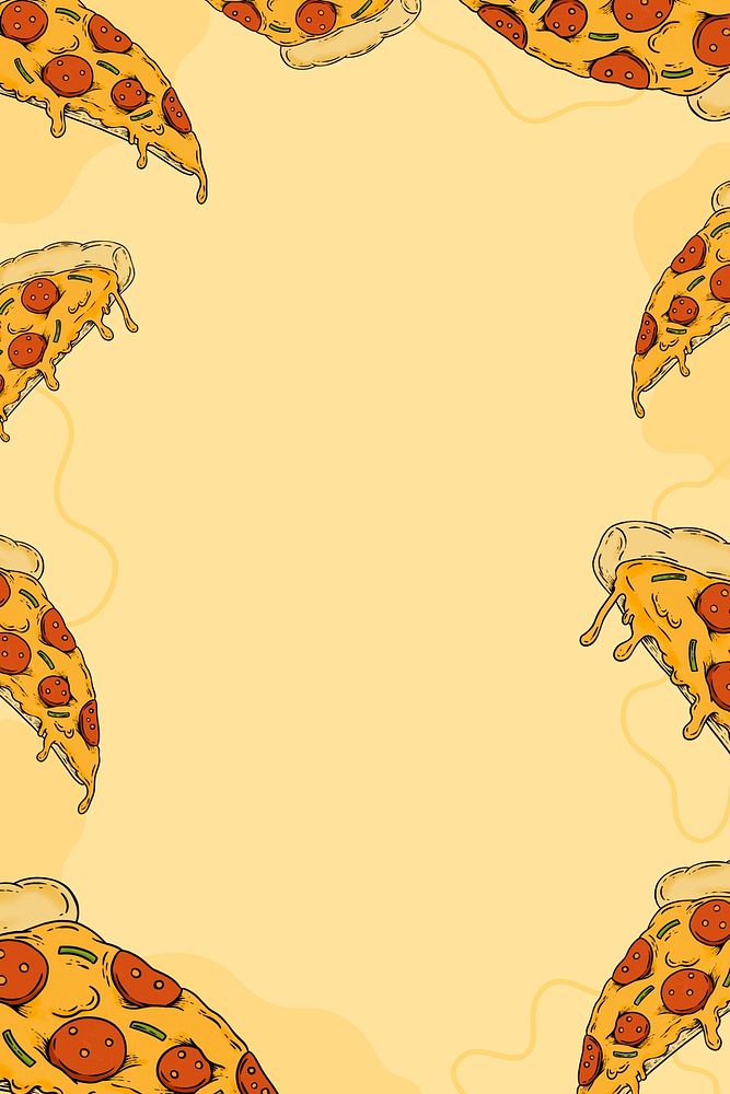 Pepperoni pizza frame design resource 