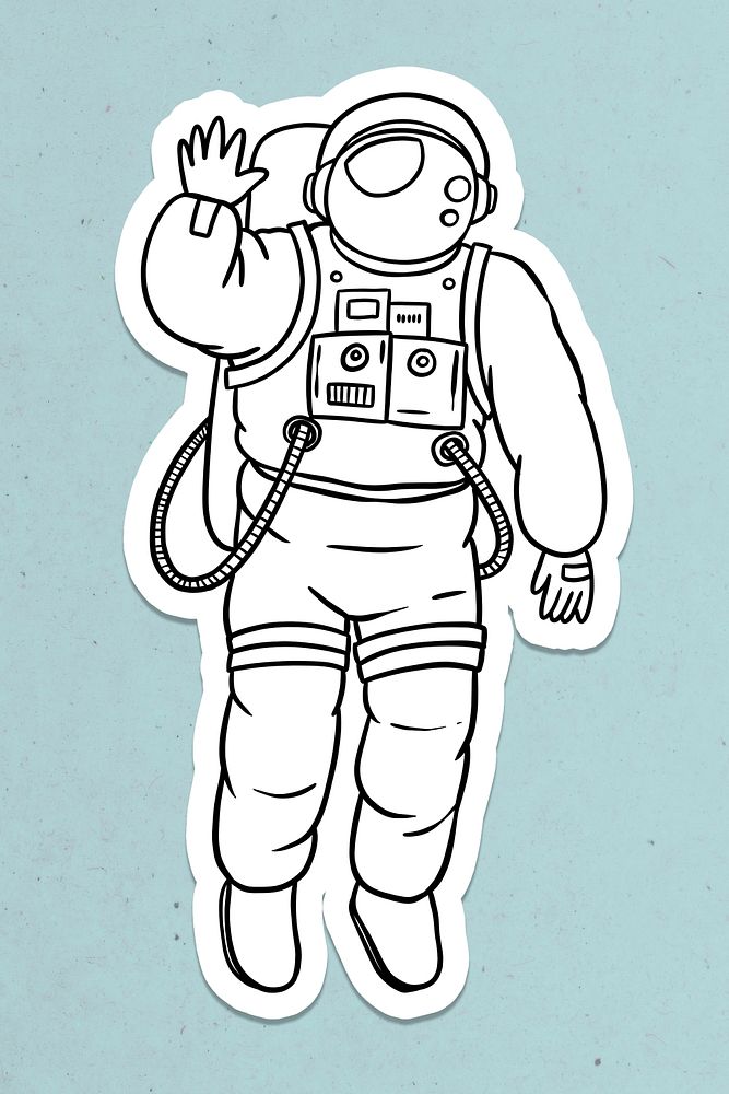 Astronaut in spacesuit sticker design element